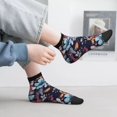 thumbnail image 2 of Fuzoiu Flowers ad Butterflies Print Adult Socks, Crew Moisture-wicking Socks, Unisex Cushion Crew Socks,Casual Sports Ankle Socks, 2 of 7