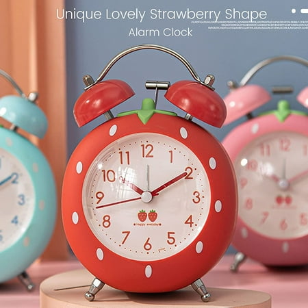 Strawberry Alarm Clock For Kids Cute Heavy Sleepers With Backlight Loud Twin Bell Bedroom Decoration Red Canada Backlight Loud Twin Bell Alarm Clock, Alarm Clocks For Heavy Sleepers