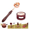 thumbnail image 3 of Sello de cera calentador mango de madera cuchara de fusión Kit sellado cera horno herramienta para boda cera sobre sello sello Adepaton LKX-0857, 3 of 9