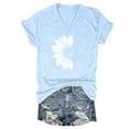 thumbnail image 4 of Plus Size Womens Clothes Womens Floral Tops Short Sleeve, Women's Sunshade Summer T Shirt Plus Size Loose Top Top Girls Short Sleeve Graphic Casual V Neck T Shirt Blue, Xl, 4 of 4