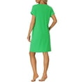 thumbnail image 3 of INSPIRE CHIC Women Nightshirt Short Sleeve T-Shirt Sleepshirt V Neck Nightgown Dress with Pockets XS Green, 3 of 6