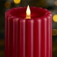 thumbnail image 2 of Wide Ribbed Motion Flameless Candles 4x10 Red, 2 of 5