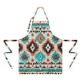 thumbnail image 2 of Colorful Geometric Triangle Diamond Pattern Apron-Garden Aprons for Women with Pockets-Cotton Linen Waterproof Kitchen Cooking Gardening Aprons Adjustable for Kitchen,Cooking,BBQ and Salon 33x27 Inch, 2 of 7