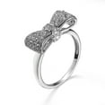 thumbnail image 4 of Bow Ring For Women Electroplated Platinum Copper Bowknot Ring With Zircon Inlay Fashion Jewelry Elegant Choice, 4 of 5