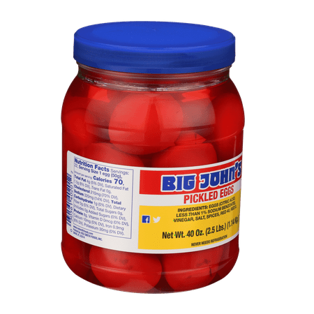 Big John's Ready to Eat Pickled Eggs 40oz Jar, Contains Eggs