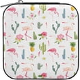 thumbnail image 2 of Coolnut Pink Flamingos Travel Jewelry Case for Women Girls,PU Leather Mini Jewelry Organizer Jewelry Holder, Portable Travel Jewelry Box for Earrings, Rings, Bracelets and Necklaces Women Gifts, 2 of 7