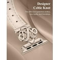 thumbnail image 3 of Wearlizer Slim Leather Band Compatible with Apple Watch Band 38/40/41/42/44/45/46/49mm Women, Celtic Knot Design Strap for iWatch Series 10 9 8 Ultra SE 7 6 5 4 3 2 1, 3 of 6