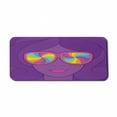 thumbnail image 1 of Retro Computer Mouse Pad, Psychedelic Style Portrait of a Girl in Sunglasses with Rainbow Swirls, Rectangle Non-Slip Rubber Mousepad X-Large, 35" x 15", Violet and Multicolor, by Ambesonne, 1 of 2