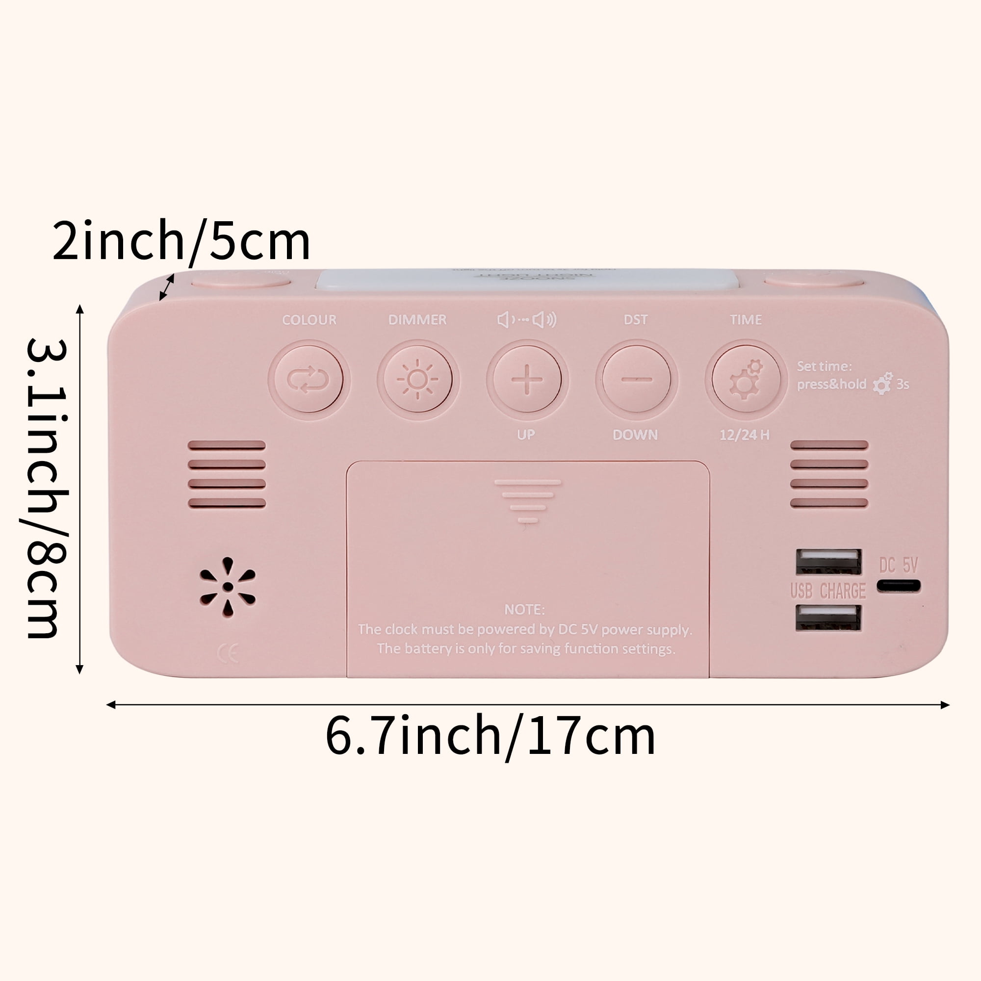 Unique Bargains Adjustable Brightness Digital Alarm Clock Blue 6.5"L x 1.77"W x 3.14"H