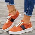 thumbnail image 7 of Womens Retro Low Top Platform Casual Shoes Bright Pink Faux Suede Non Slip Thick White Sole Comfort for Walking Shopping Daily Wear Ladies Sneakers 39, 7 of 7
