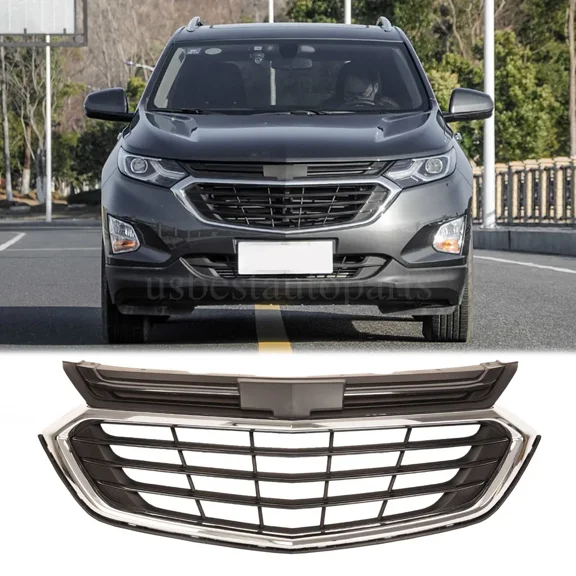 For Chevrolet Equinox 2018-2021 Front Bumper Grille Upper Grill w/Chrome Trim