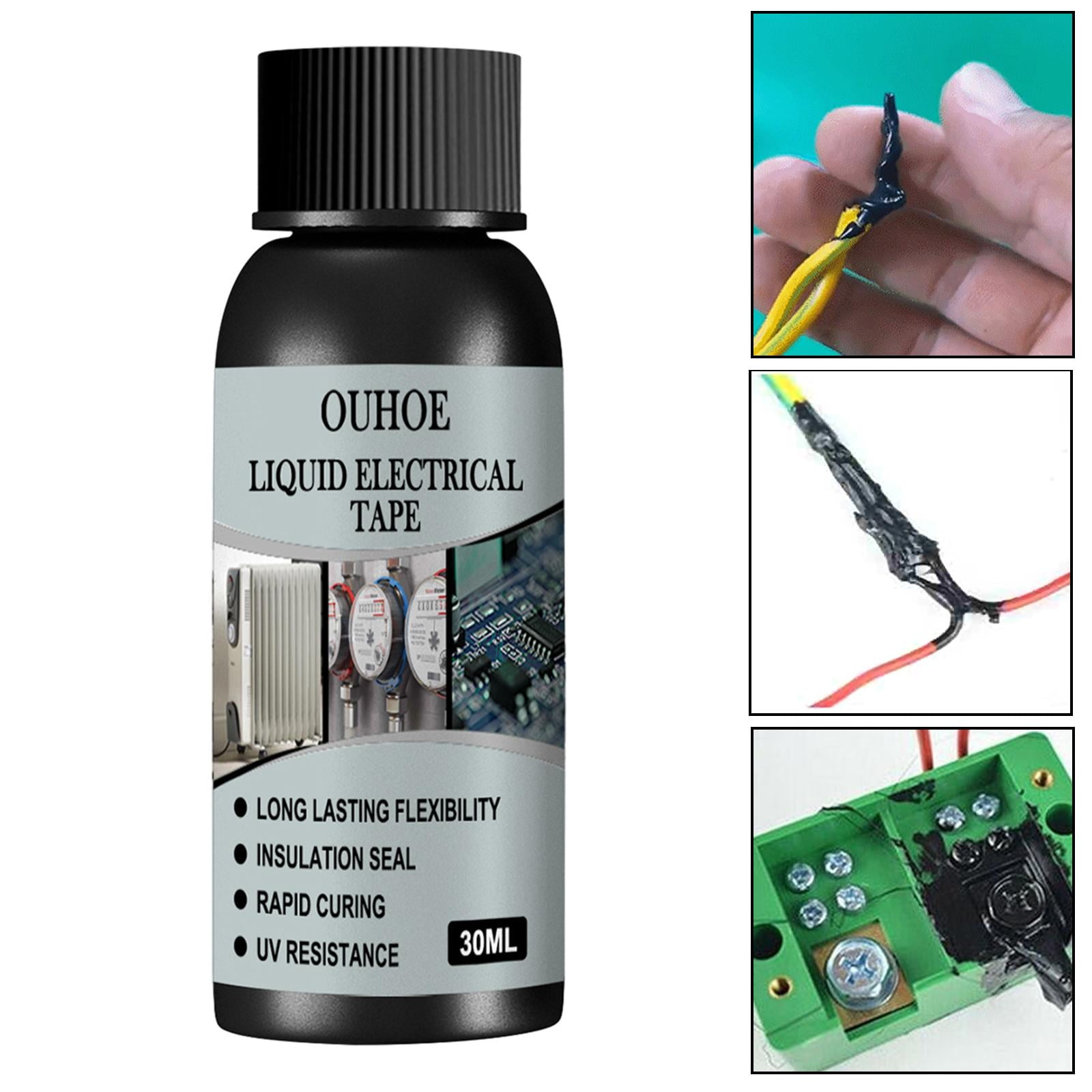 funtasica 3xLiquid Electrical Tape High Temperature Repair Glue for Instruments black 50ml