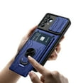thumbnail image 5 of Venoro for Samsung Galaxy A15 5G Card Slot Holder Phone Case with Screen Protector with Slide Camera Lens Cover and Stand, Blue, 5 of 15