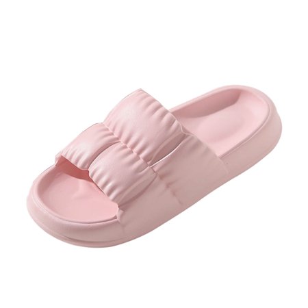 

Slippers for Women Ladies Couple Slippers Bathroom Slippers Flat Platform Pleated Home Slippers House Slippers Eva 40-41