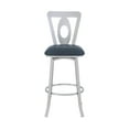 thumbnail image 2 of 30 Inches Leatherette Barstool with Oval Cut Out, Silver, 2 of 5