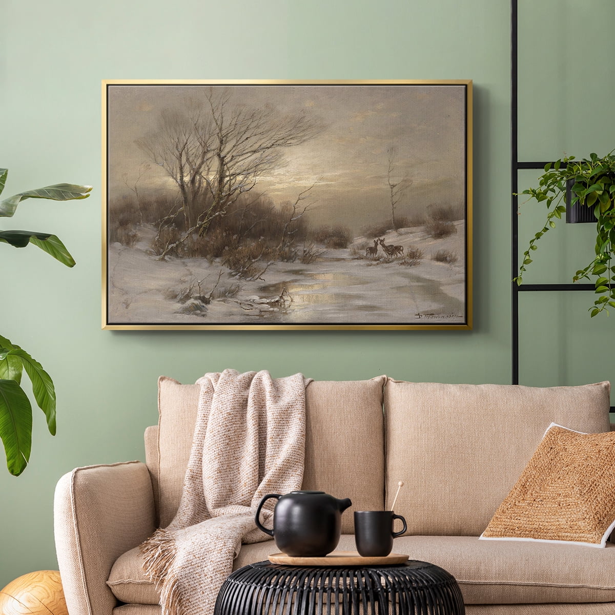 Vintage Landscape-CCLXXIV By Wexford Home Framed in Gold Wood Gallery Wrapped Canvas 17 in. x 25 in.
