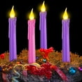 thumbnail image 1 of HZXC-4 Pcs LED Flameless Christmas Advent Candle Set Purple Pink Taper Candles for Church Advent Wreath Rituals Holiday, 10 Inch(Melted), 1 of 4