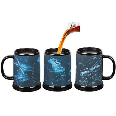 Empire Mug - Star Wars Heat Reveal Stein Mug - Death Star Space Battle from The Empire Strikes Back - Scene Activates with Heat - 20 oz