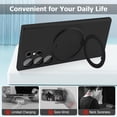 thumbnail image 4 of Compatible with Samsung Galaxy S22 Ultra Case with Magnetic Ring Holder [Compatible with Magsafe & Camera Lens Protector] Soft TPU Shockproof Kickstand Phone Case for Galaxy S22 Ultra Black, 4 of 6