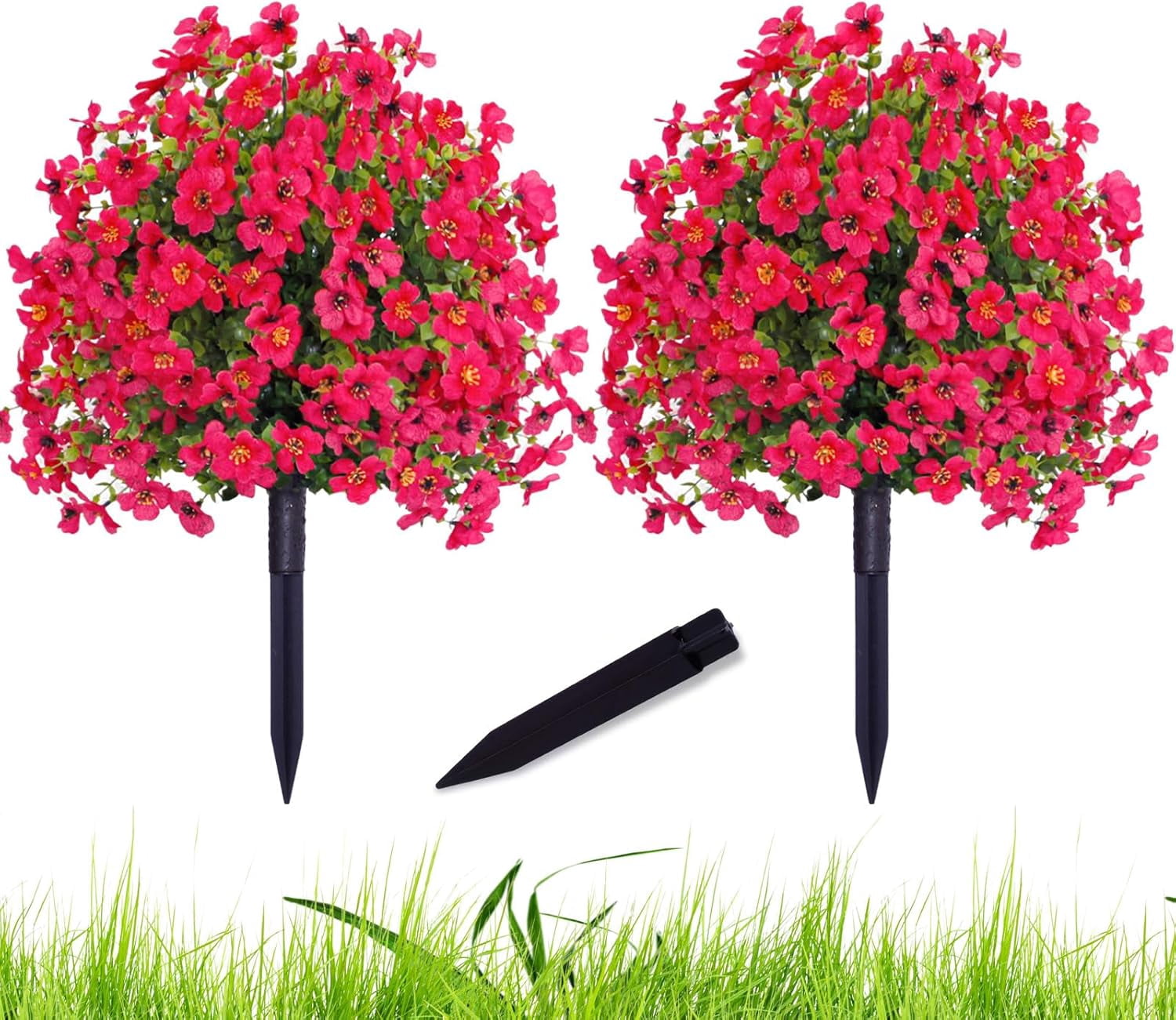 Artificial Violet for Outdoor Indoor Garden Home Decoration, Artificial Flowers with Stakes Outdoor, Waterproof Artificials Flower Decor, for Garden, Patio, Porch, Home Décor (Pink,1pc)