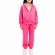 thumbnail image 4 of Chaqueta de invierno de color liso para niños, sudadera larga con capucha y cremallera y pantalones deportivos con lazo en las piernas, conjunto deportivo informal con forro polar para mayor calidez,, 4 of 5