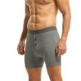 thumbnail image 4 of Men's Soft Boxers with Button Fly Breathable and Comfortable Solid Color Underwear for Daily Wear(Gray,XL), 4 of 5