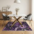 thumbnail image 2 of ODIKA 5'x7' Purple Pink Rose Garden Night Design Washable Area Rug Elegant Floral Pattern with Lush Blooms for Dining Room, Under Table, Home Office, Non-Slip Chair-Friendly, 2 of 6