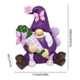 thumbnail image 4 of Easter Gnome Figurines Decor, Resin Garden Gnome Decorations for Home Indoor Outdoor Purple Spring Fall Decoration Farmhouse Butterfly Figurine for Thankgiving Day, 4 of 7