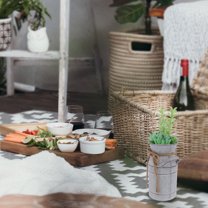 TINKSKY 1Pcs Flower Bucket Holder Decorative Iron For Floral Shop Display