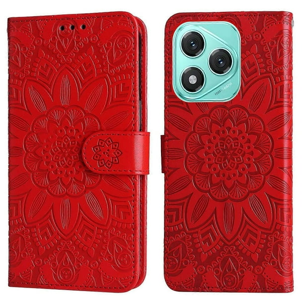 For Honor 400 Lite Case Sunflower Imprint Leather Wallet Phone Cover - Green