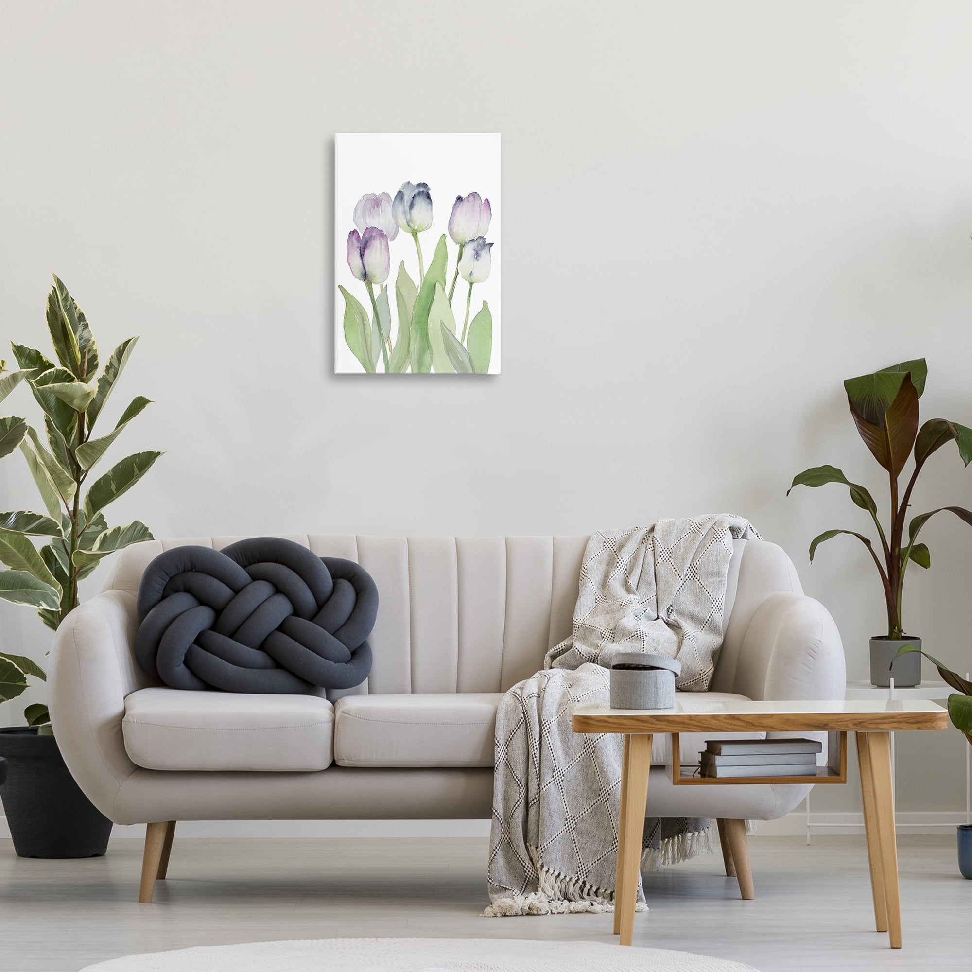 Stupell Industries Soft Garden Tulips Botanical & Floral Painting Gallery Wrapped Canvas Art Print Wall Art, 16 x 24