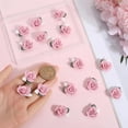 thumbnail image 3 of 1Set 1 Box 20Pcs Rose Cabochon Flower Cabochons Bulk Valentines Pink Polymer Clay Flatback Flowers Floral 3D Mini Bead Charm Cabochon for Jewelry Making Father's Day Mother's Day DIY Crafts, 3 of 5