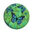 thumbnail image 2 of Balery Blue Floral With Butterfliestire Cover Waterproof Dust-Proof, Universal Spare Wheel Tire Cover For Trailer, Rv, Suv Truck And Vehicle Camper Accessories-16 Inch, 2 of 9