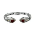 thumbnail image 2 of Sterling Silver 925 and 18K Gold with Garnet DEVATA Bali Filigree Cuff Bracelet DHK3215GA (Size M), 2 of 5