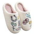 thumbnail image 5 of BERANMEY Cute Smile Cowboy Slippers for Women Perfect Soft Plush Comfy Warm Slip-On Western Boots Slippers fo Women Indoor Fluffy House Slippers for Women and Men Non-slip Fuzzy Flat Slides, 5 of 11
