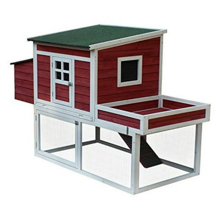 Pawhut Farmhouse Shed Chicken Coop with Nesting Box and Run