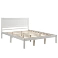 thumbnail image 6 of Euroco Full Platform Bed Wood Frame with Headboard and Footboard for Kids Teens, White, 6 of 10