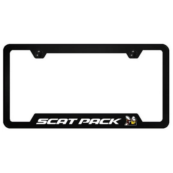 Dodge Scat Pack Black Polycarbonate Notch License Plate Frame Official Licensed