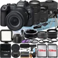 thumbnail image 1 of Canon EOS R6 Mark II Mirrorless Camera with RF 24-105mm Lens + EF 75-300mm + Mount Adapter + 2 Pack 128GB Memory Card + LED Flash + Case + ZeeTech Accessory, 1 of 5