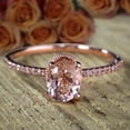 thumbnail image 2 of 1.25 Carat Oval Cut Real Morganite Solitaire Engagement Ring with Man made diamond moissanite Cheap Sterling Silver with 18k Gold Plating, 2 of 4