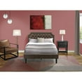 thumbnail image 7 of East West Furniture GBF-25-F Bed Frame Consist of Black Textured Upholstered Headboard, Footboard and Wood Rails, Slats - Wooden 9 Legs - Black Finish, 7 of 7