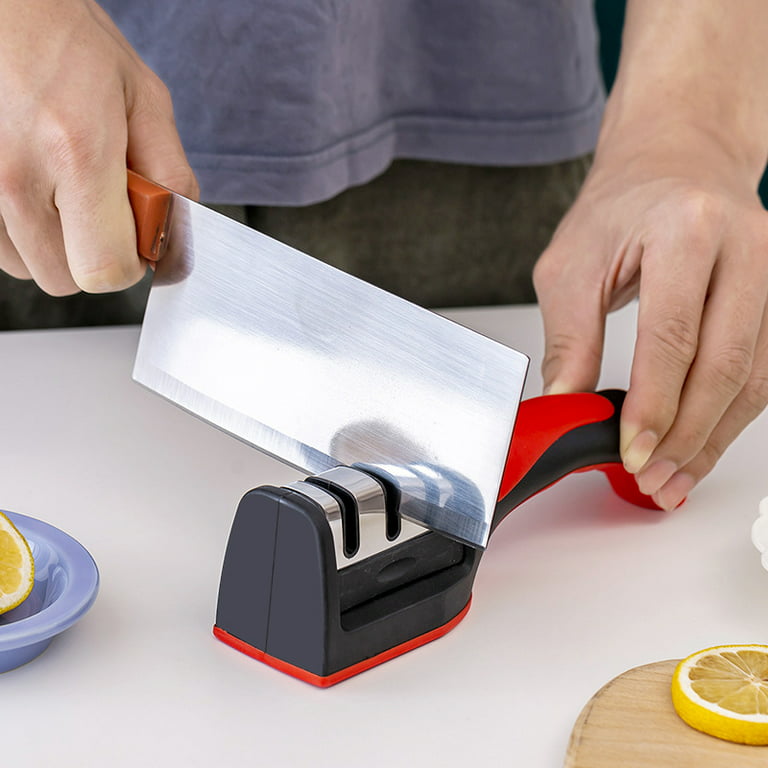 Knife Sharpener Handheld Multi-function 3/4 Stages Type Quick Sharpening  Tool With Non-slip Base Kitchen Knives Accessories Gadg