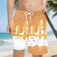 thumbnail image 2 of Ymyiu Boys Board Shorts Boys Swim Trunks with Compression Liner Vintage Swim Shorts Toddler Swimsuit Size 6-7 Years (Khaki,6-7 Years), 2 of 7