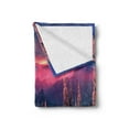 thumbnail image 2 of Milky Way Soft Flannel Fleece Blanket, Wild Alpine Scene with Cabin in the Woods Winter with Starry Skyline Illustration, Cozy Plush for Indoor and Outdoor Use, 60" x 80", Multicolor, by Ambesonne, 2 of 5