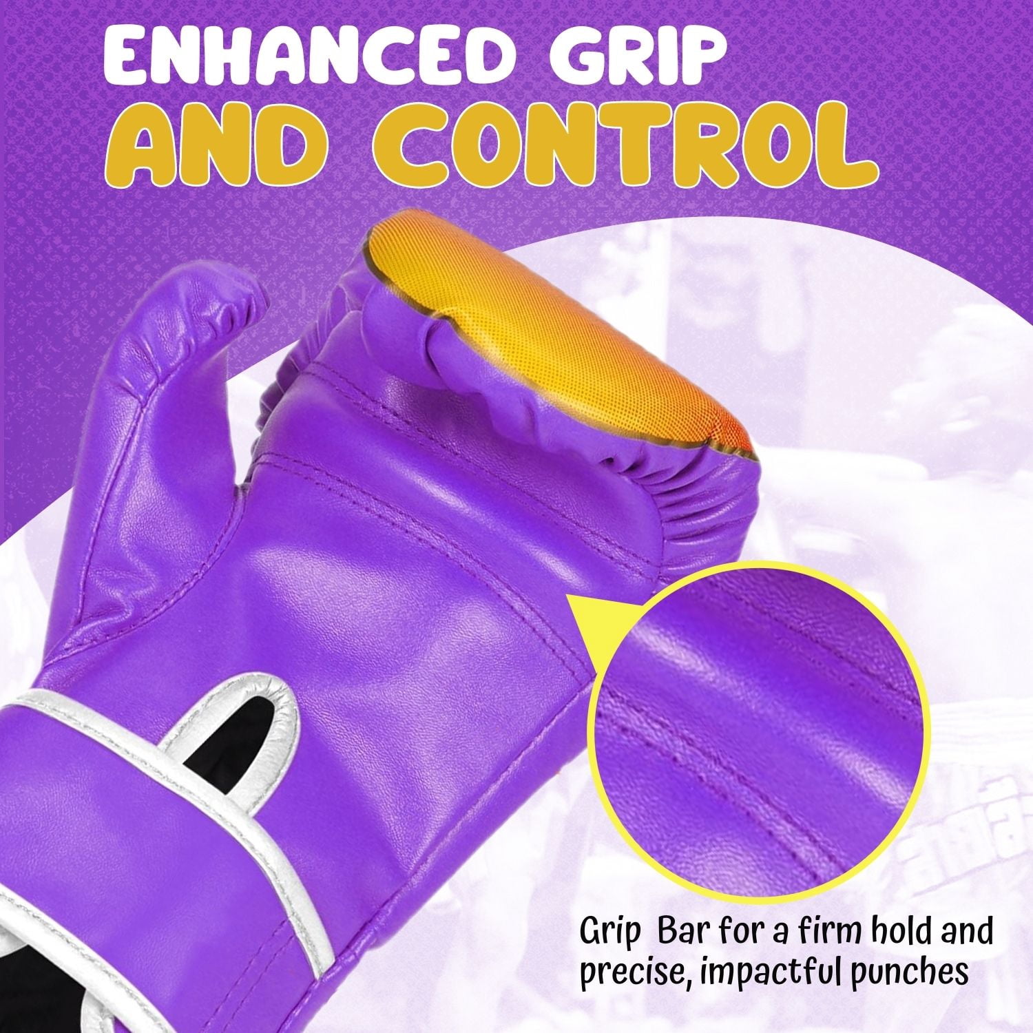 Kids Boxing Gloves For 3 to 8 Years, 4 oz Fire Purple Boxing Gloves for Children Sparring Youth Boxing Gloves Junior Training Mitts Punching Bag Gloves for KickBoxing, MMA, Muay Thai, Training