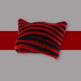 thumbnail image 2 of UFOUND Women Winter Cat Ears Hats Soft Slouchy Striped Knitted Hat Trendy Warm Crochet Braided Knitted Hats, 2 of 4