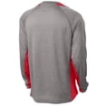 thumbnail image 2 of Mafoose Men's Long Sleeve Heather Colorblock Contender Tee Shirt Vintage Heather/ True Red L, 2 of 3