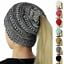 thumbnail image 3 of Bonnet Tricoté Extensible pour Femme Fille, Chapeau de Queue de Cheval Troué Chaud Hiver, 3 of 5