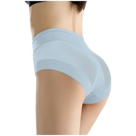 LNWUY Butt Lifter Panties Seamless Tummy Control Panty Women Mesh Breathable Underwear Booty Lifter Shapewear Blue M