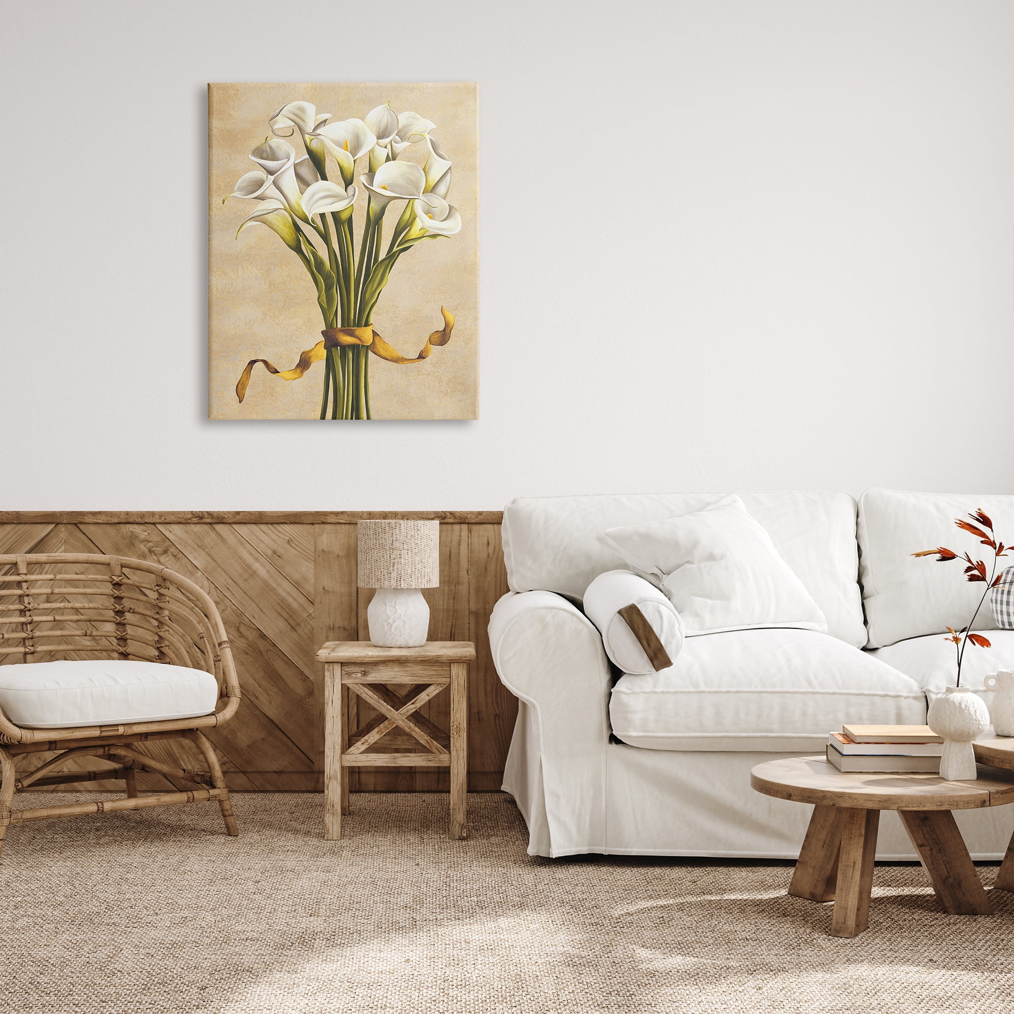 Stupell Industries Vintage Calla Lilies Botanical & Floral Painting Gallery Wrapped Canvas Art Print Wall Art, 30 x 40